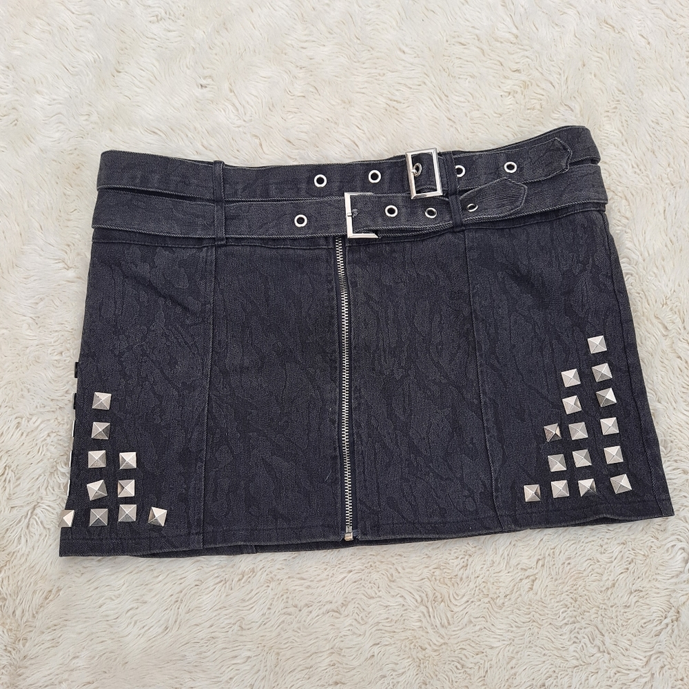 Jawbreaker Punk Goth Emo Rock Stud Mini Skirt